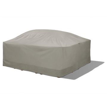 Duck Covers Weekend Water-Resistant Outdoor Square Table & Chair Cover with Integrated Duck Dome, 90 x 90 x 32 Inch, Moon Rock