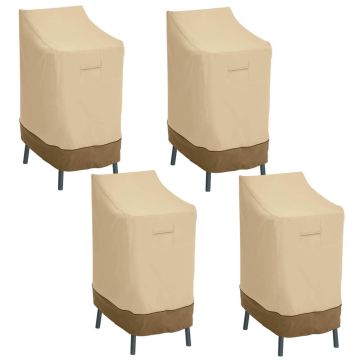 Classic Accessories Veranda Water-Resistant 26 Inch Patio Bar Chair & Stool Cover, 4-Pack