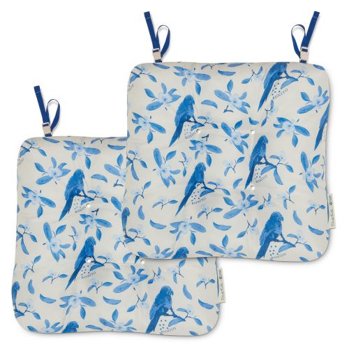 Frida Kahlo® + Classic Accessories® Patio Seat Cushions, 2-Pack, 19 Inch, Bonito Azul