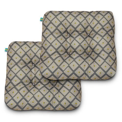 Duck Covers Water-Resistant Indoor/Outdoor Seat Cushions, 19 x 19 x 5 Inch, 2 Pack, Moonstone Mosaic