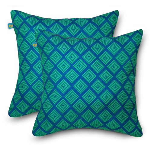 Duck Covers Water-Resistant Accent Pillows, 18 x 18 Inch, 2 Pack, Topaz Mosaic