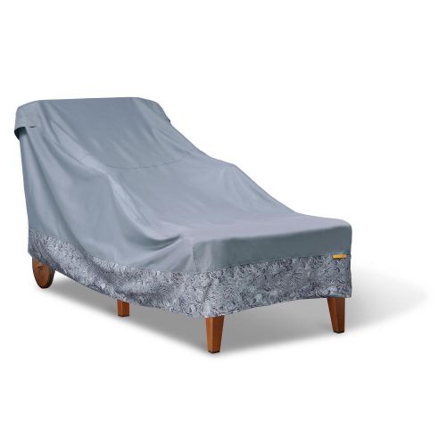 Vera Bradley by Classic Accessories  Water-Resistant Patio Chaise Lounge Cover, 78 x 34 x 34 Inch, Rain Forest Toile Gray