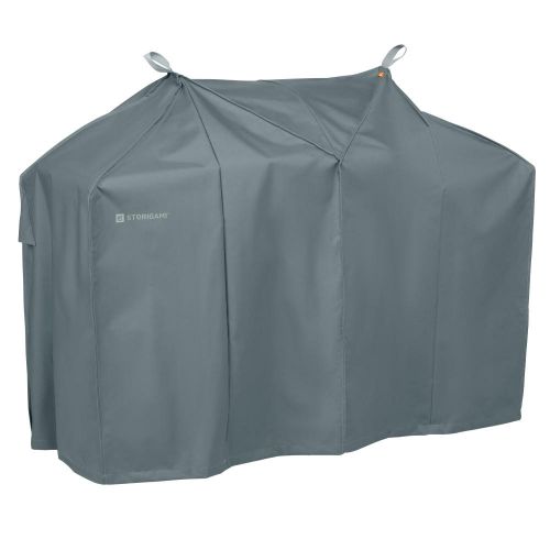 Storigami Easy Fold Water-Resistant 64 Inch BBQ Grill Cover, Monument Grey