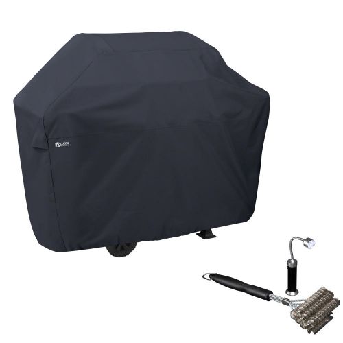 Water-Resistant 70 Inch BBQ Grill Cover with Coiled Grill Brush & Magnetic LED Light