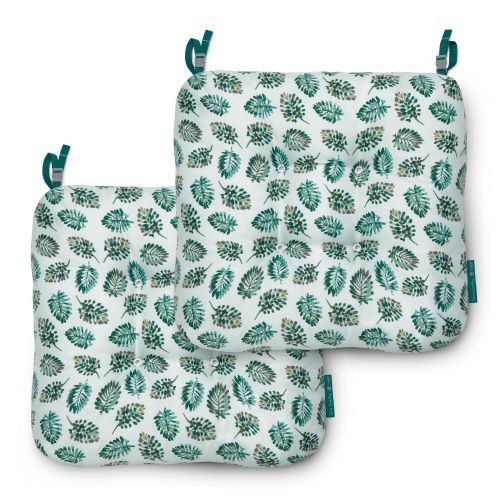 Vera Bradley by Classic Accessories  Water-Resistant Patio Chair Cushions, 19 x 19 x 5 Inch, 2 Pack, Seawater Palm