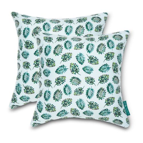 Vera Bradley by Classic Accessories Classic Accessories Water-Resistant Accent Pillows, 18 x 18 x 8 Inch, 2 Pack, Seawater Palm