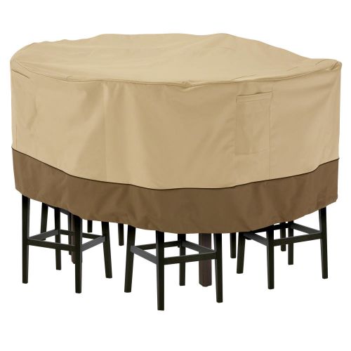 Classic Accessories Veranda Water-Resistant 94 Inch Tall Round Patio Table & Chair Set Cover
