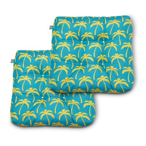 Duck Covers Water-Resistant Indoor/Outdoor Seat Cushions, 19 x 19 x 5 Inch, 2 Pack, Real Teal Palm