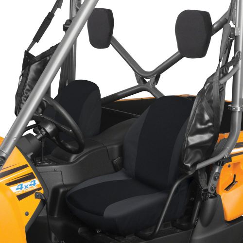QuadGear UTV Bucket Seat Covers, Fits Yamaha Rhino (2015 models and older), Black