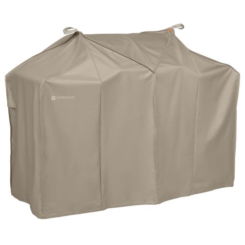 Storigami Easy Fold Water-Resistant 70 Inch BBQ Grill Cover, Goat Tan