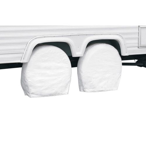 Classic Accessories Over Drive RV Wheel Covers, Wheels 37” -41”  Diameter (bus), 9.25”  Tire Width, Snow White