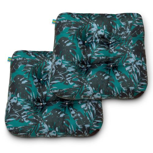 Duck Covers Water-Resistant Indoor/Outdoor Seat Cushions, 19 x 19 x 5 Inch, 2 Pack, Olympic Forest