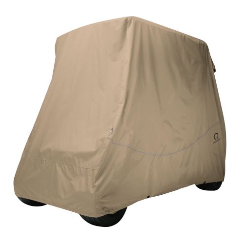 Classic Accessories Fairway Long Roof 4-Person Golf Cart Quick-Fit Cover, Light Khaki