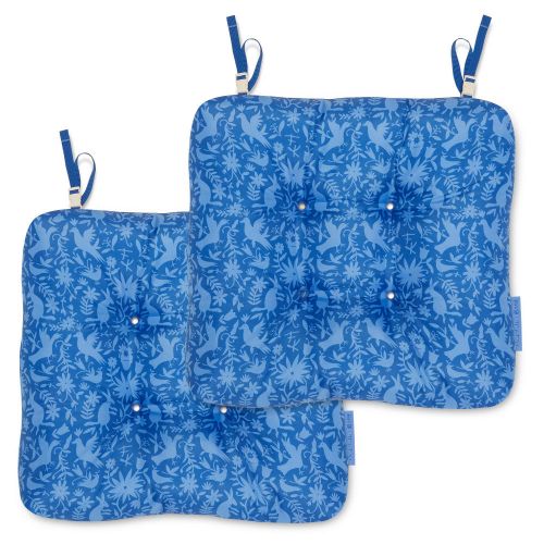Frida Kahlo x Classic Accessories Patio Seat Cushions, 2-Pack, 19 Inch, Animalitos Azules