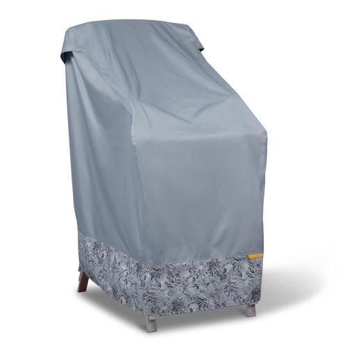 Vera Bradley by Classic Accessories Classic Accessories Water-Resistant Stackable Patio Chair Cover, 26 x 34 x 45 Inch, Rain Forest Toile Gray