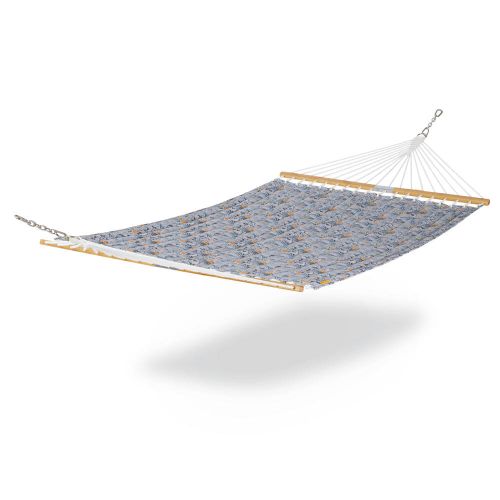 Vera Bradley by Classic Accessories Water-Resistant Quilted Hammock, 78 x 51 Inch, Rain Forest Toile Gray/Gold