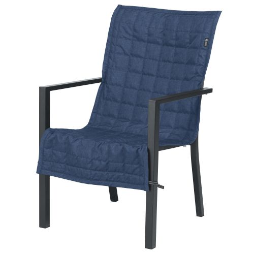 Classic Accessories Montlake FadeSafe Water-Resistant 45 Inch Patio Chair Slipcover, Heather Indigo