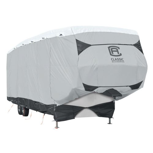 Classic Accessories Over Drive SkyShield™ Deluxe Water-Repellent 5th Wheel Trailer Cover, Fits 33’ - 37’L x 135” H, Model 5T