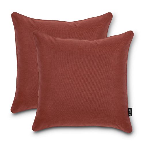 Montlake FadeSafe Indoor/Outdoor Accent Pillows, 20 x 20 x 8 Inch, 2 Pack, Heather Henna