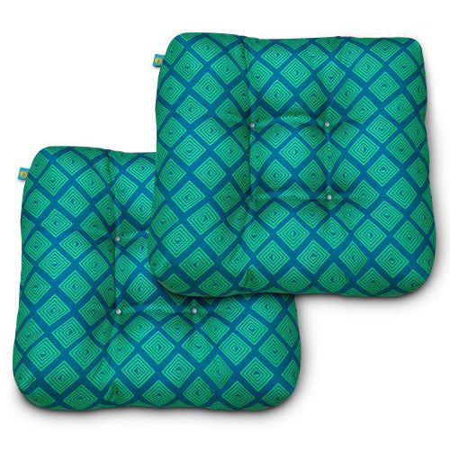 Duck Covers Water-Resistant Indoor/Outdoor Seat Cushions, 19 x 19 x 5 Inch, 2 Pack, Topaz Mosaic