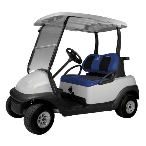 Classic Accessories Fairway Neoprene Paneled Golf Cart Seat Cover, Navy News/Black