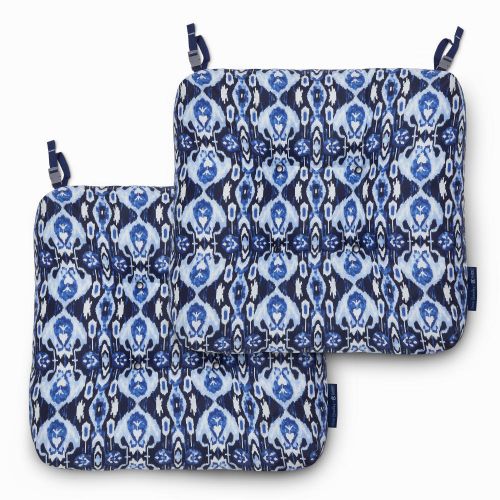 Vera Bradley by Classic Accessories  Water-Resistant Patio Chair Cushions, 19 x 19 x 5 Inch, 2 Pack, Ikat Island