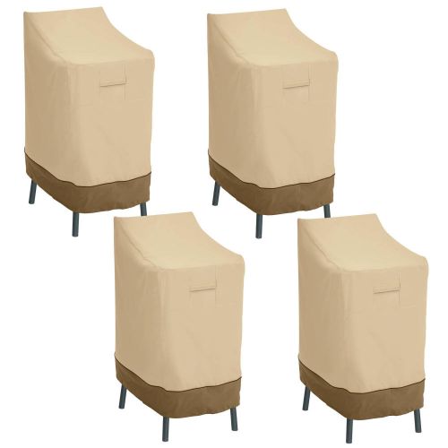 Veranda Water-Resistant 26 Inch Patio Bar Chair & Stool Cover, 4-Pack