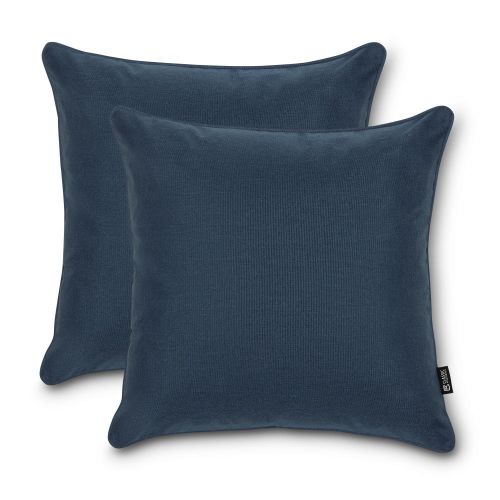 Montlake FadeSafe Indoor/Outdoor Accent Pillows, 20 x 20 x 8 Inch, 2 Pack, Heather Indigo