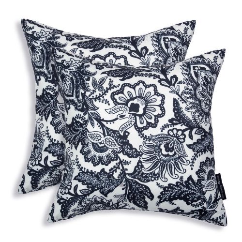 Vera Bradley by Classic Accessories Classic Accessories Water-Resistant Accent Pillows, 18 x 18 x 8 Inch, 2 Pack, Java Navy