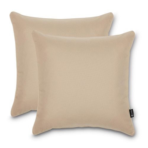 Classic Accessories Montlake FadeSafe Indoor/Outdoor Accent Pillows, 20 x 20 x 8 Inch, 2 Pack, Antique Beige