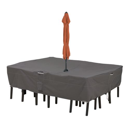 Ravenna Water-Resistant Patio Table & Chair Set Cover with Umbrella Hole