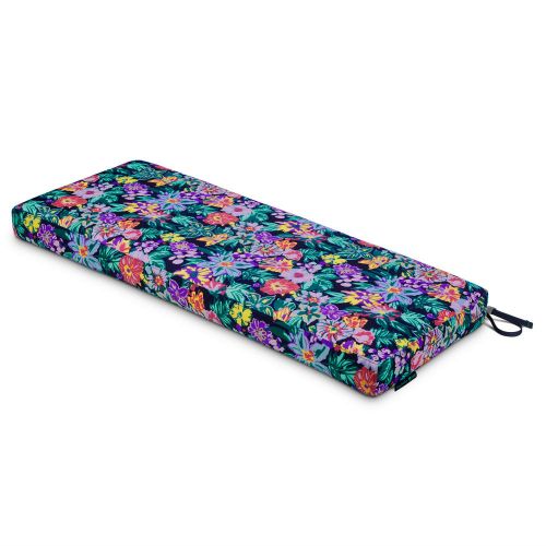 Vera Bradley by Classic Accessories Water-Resistant Patio Bench Cushion, 54 x 18 x 3 Inch, Happy Blooms