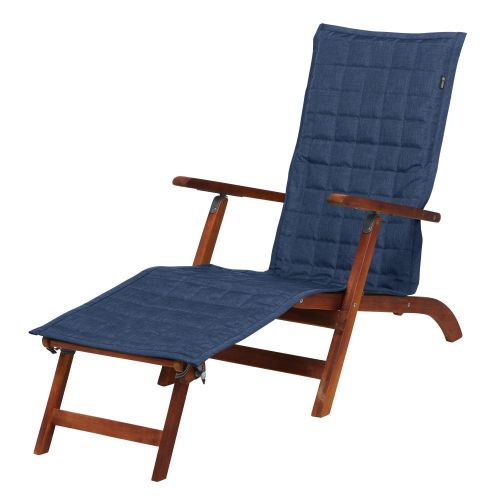 Classic Accessories Montlake FadeSafe Water-Resistant 69 Inch Patio Steamer Chaise Slipcover, Heather Indigo