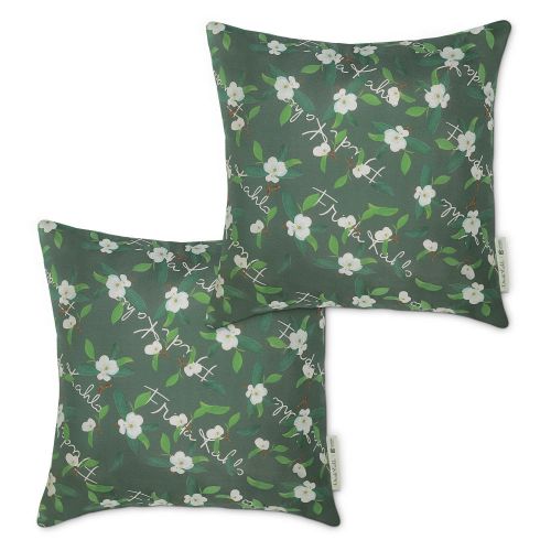Frida Kahlo x Classic Accessories Accent Pillows, 2-Pack, 18 Inch, Flores Dulces, Ivy
