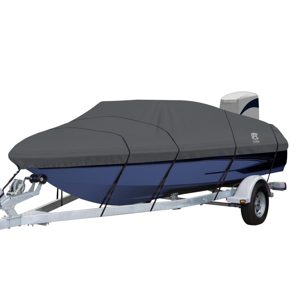 Survivor Marine Products Inboard/Outboard Semi Custom Boat Cover for V-Hull Style Runabout Boat Breathable 6.25 oz Acrylic Coated Polyester 
