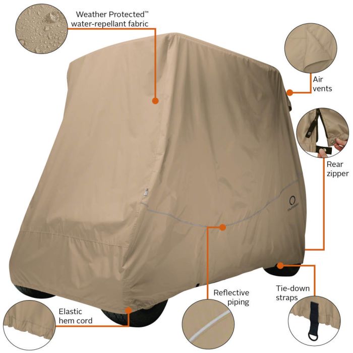 Classic Accessories Fairway Long Roof 4-Person Golf Cart