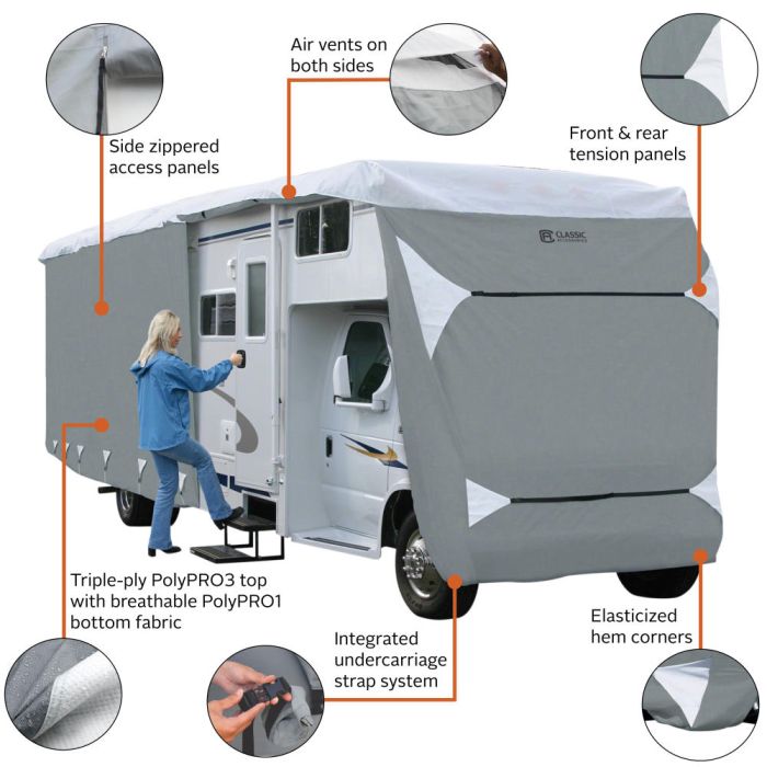Classic Accessories Over Drive PolyPRO 3 Deluxe Class C RV Cover Fits 29 32 RVs Model