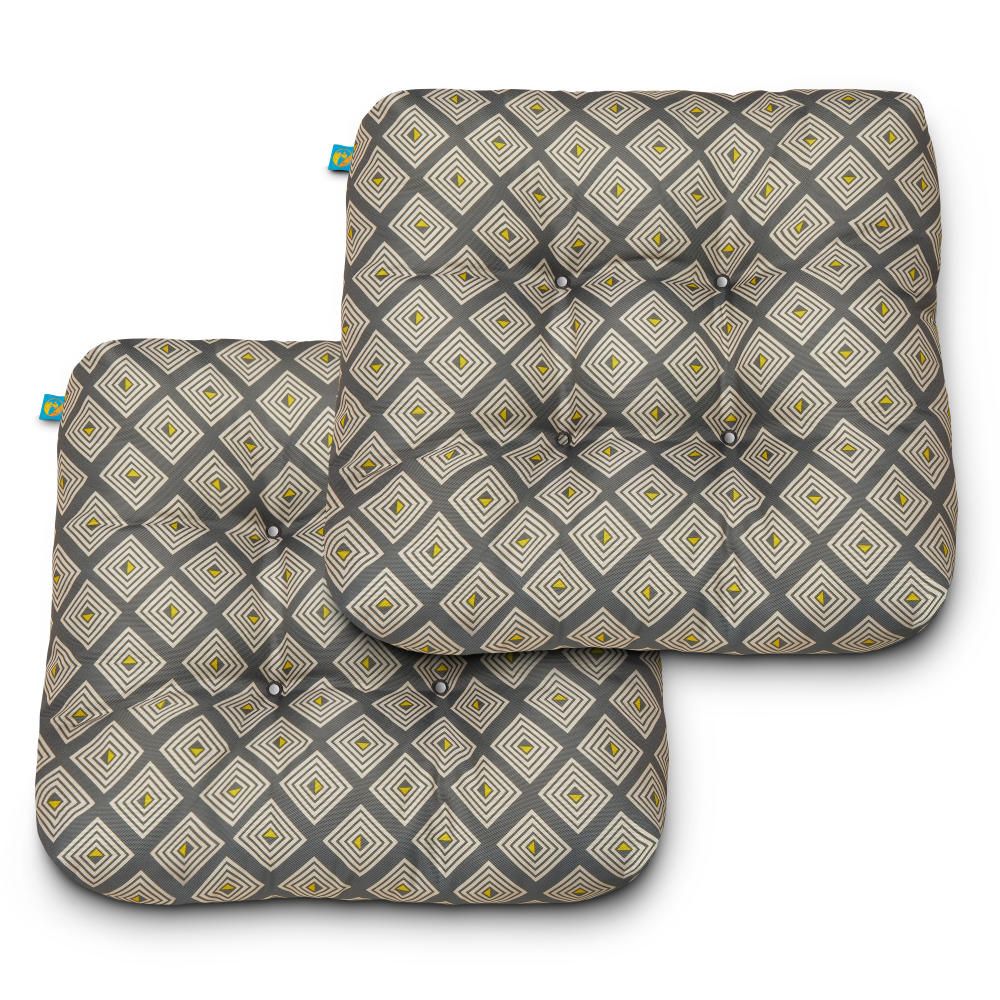 Water Resistant Indoor Outdoor Seat Cushions 19 x 19 x 5 Inch 2 Pack