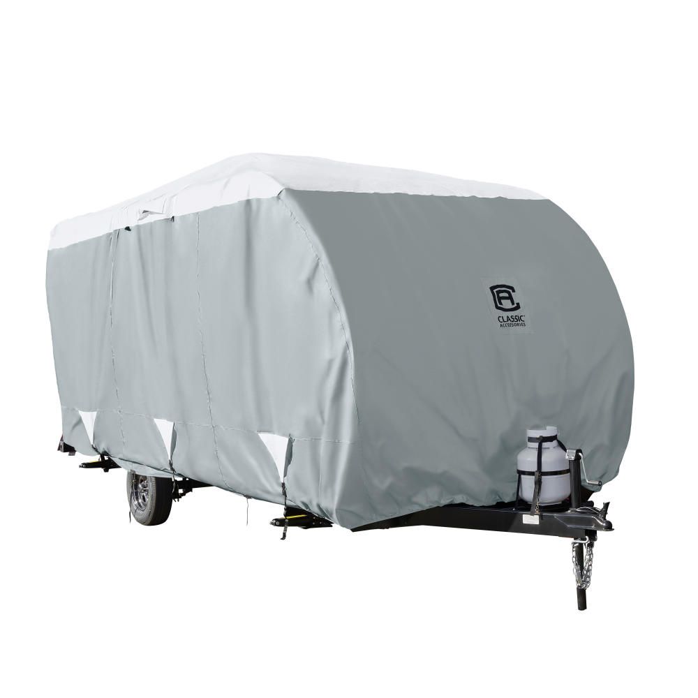 Classic Accessories Over Drive PolyPRO3 Deluxe Sloped Travel Trailer Cover,  17-19'